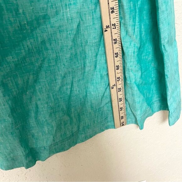Vineyard Vines Blue Linen Swing Dress Sleeveless Size 2 Beachy Coastal - Picture 2 of 7